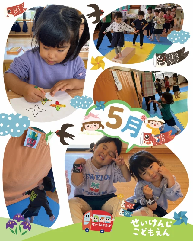 #せいけんじこども園 です🙌
#3歳児　ぞう組

忍者ごっこ🥷をしました👀
自分で作った手裏剣を腕につけ、「にんにん！」と忍者になりきってホールで元気いっぱい遊びました🌈
手裏剣をシュシュシュとしたり、バランスをとりながら忍者コースを通ったり......
楽しそうな笑顔がたくさん見られました😊

最後は4月のお誕生日会の様子です🎂❣️

#せいけんじきっず #認定こども園 #香川県
